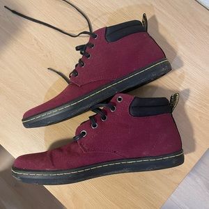 Doc Martens Dr. Martens Belmont Canvas Oxblood 5 Eye Boots Size 9
